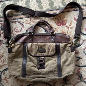 Fossil Estate Waxed Canvas and Leather Messenger Bag